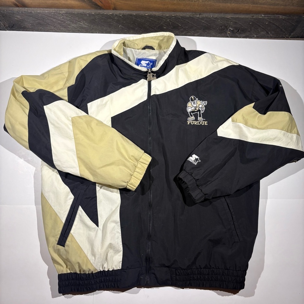 Purdue Boilermaker Vintage Starter Jacket Pullover XL Mascot Purdue Pete Rare!🔥
